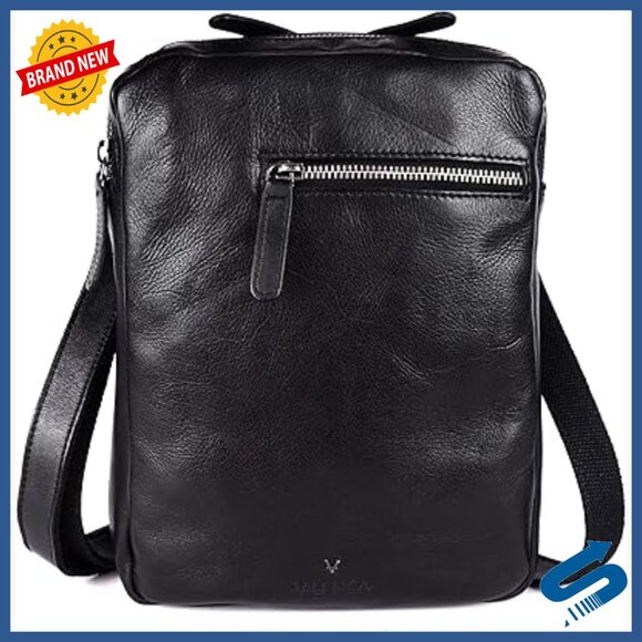 Genuine Italian Leather Shoulder Bag for Men Adjustable Strap 7L Capacity